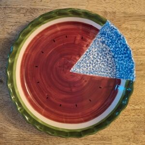 ceramic watermelon 🍉 pie plate